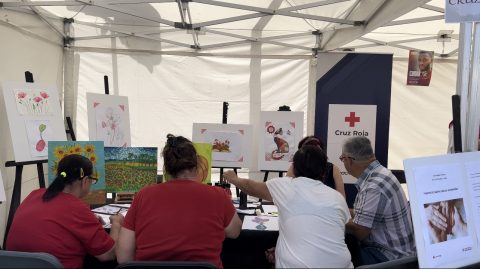 Taller de pintura en la Feria de la Salud